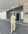Bej Piliseli Kimono Takım