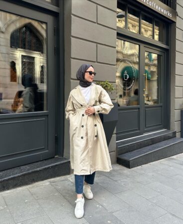 Bej Kemerli Premium Trençkot