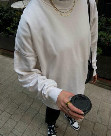 Beyaz Baskısız Sweatshirt