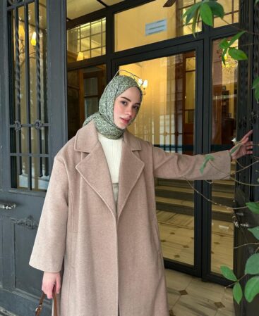 Vizon Kemerli Vintage Kaşe Kaban