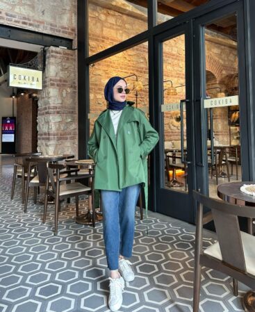 Yeşil Vintage Trençkot