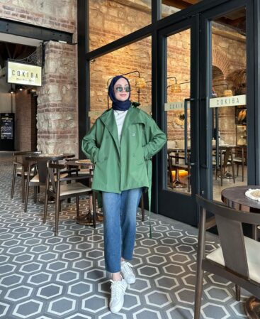 Yeşil Vintage Trençkot
