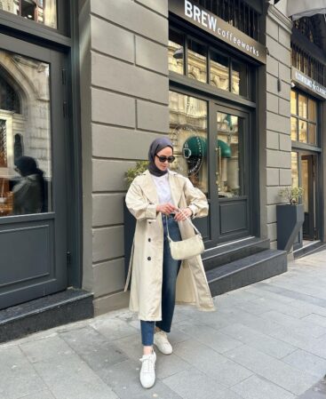 Bej Kemerli Premium Trençkot