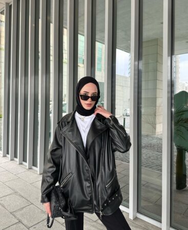 Siyah Vintage Deri Ceket