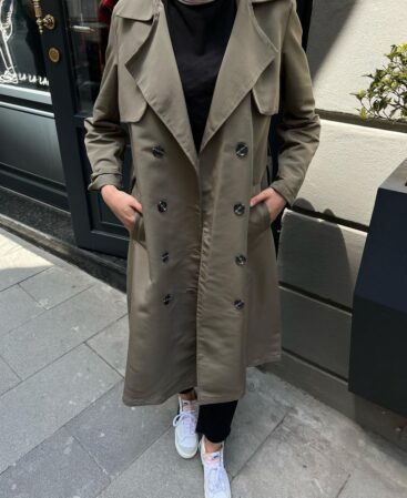 Haki Kemerli Premium Trençkot