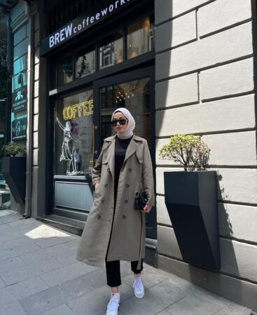 Haki Kemerli Premium Trençkot