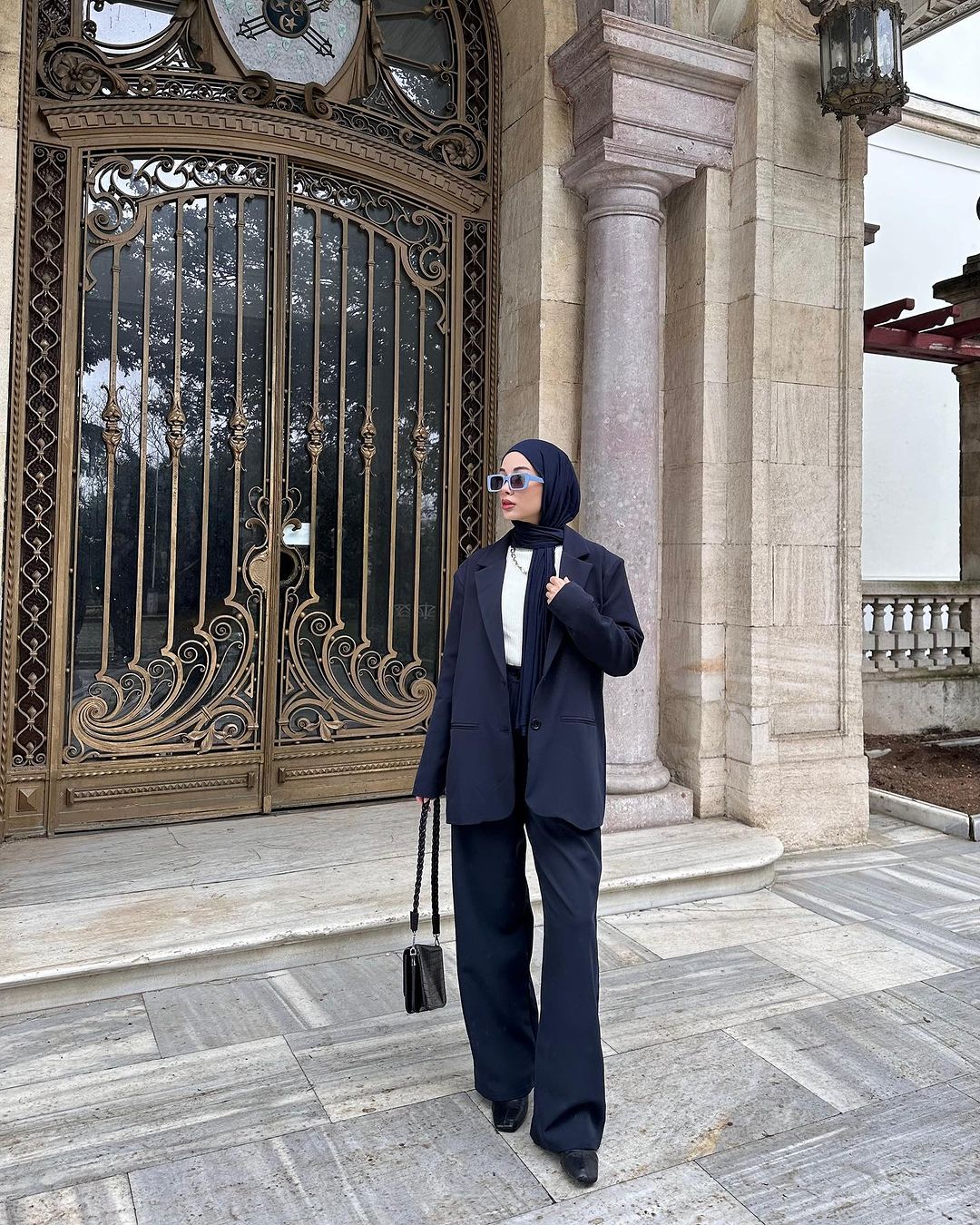 Lacivert Vintage Ceket (Oversize Kalıp)