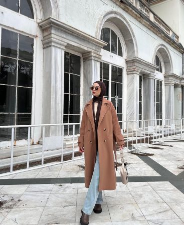 Kemerli Camel Kaşe Kaban