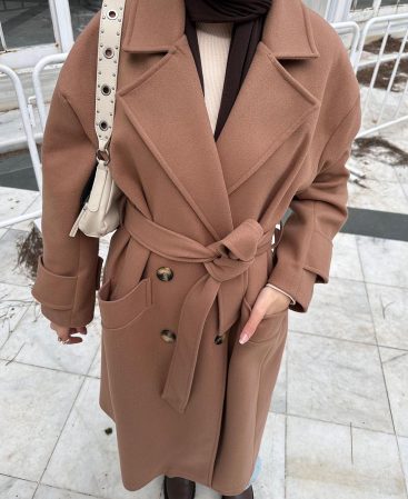 Kemerli Camel Kaşe Kaban