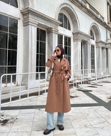 Kemerli Camel Kaşe Kaban