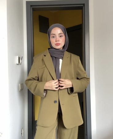 Yağ Yeşili Vintage Ceket Takım (Oversize Kalıp)