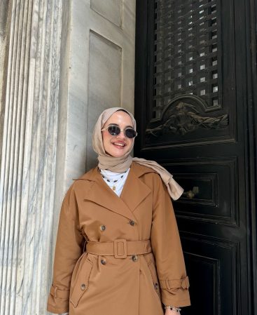 Camel Kemerli Trençkot (Oversize Kalıp)