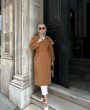Camel Kemerli Trençkot (Oversize Kalıp)